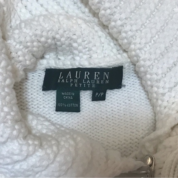 Lauren Ralph Lauren Cozy White Sweater with Toggle Neck Size P/P - Picture 3 of 9